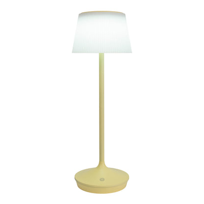 LED / CCT Solar-/ Akkutischleuchte "EMMI" H: 38cm gelb