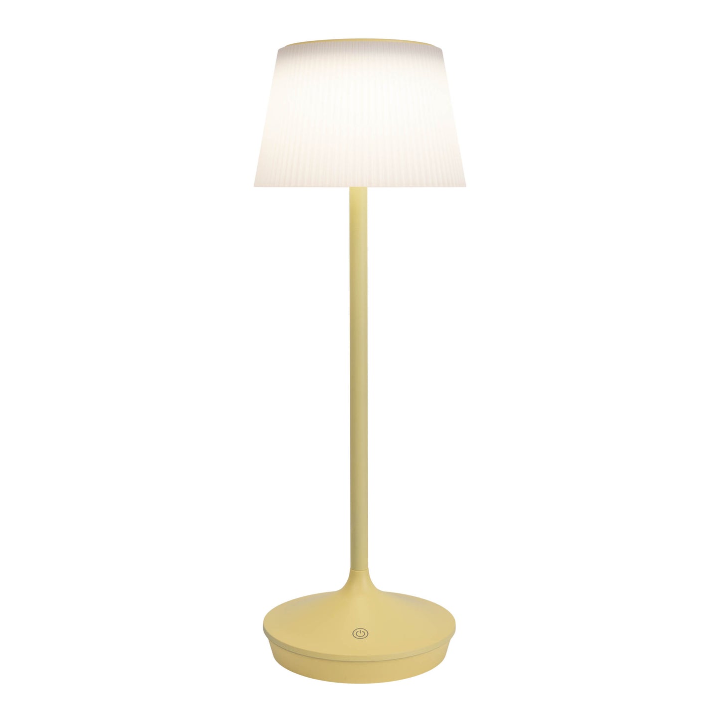 LED / CCT Solar-/ Akkutischleuchte "EMMI" H: 38cm gelb