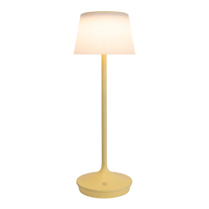 LED / CCT Solar-/ Akkutischleuchte "EMMI" H: 38cm gelb
