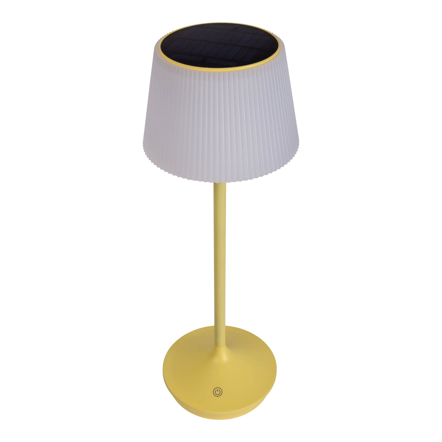 LED / CCT Solar-/ Akkutischleuchte "EMMI" H: 38cm gelb