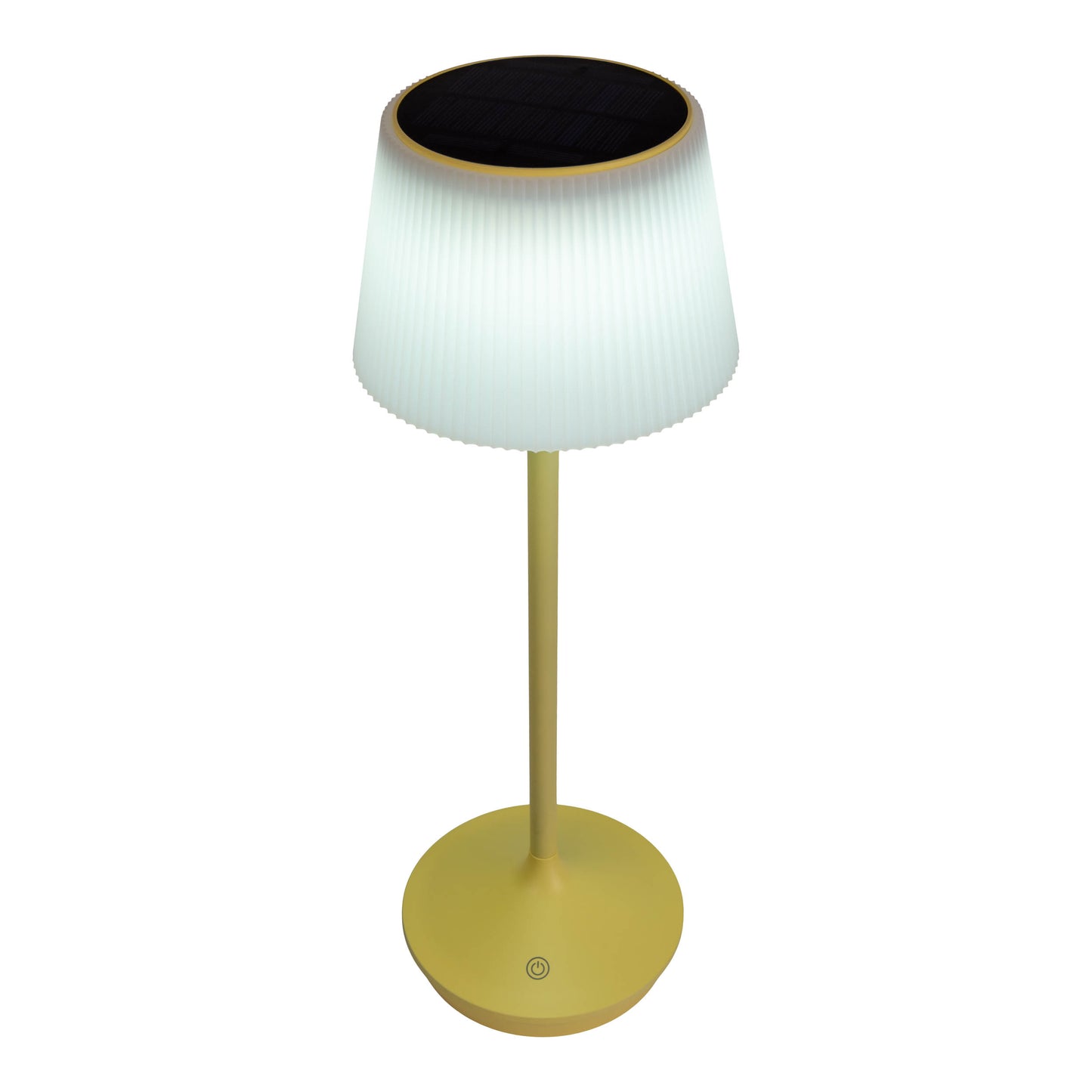 LED / CCT Solar-/ Akkutischleuchte "EMMI" H: 38cm gelb