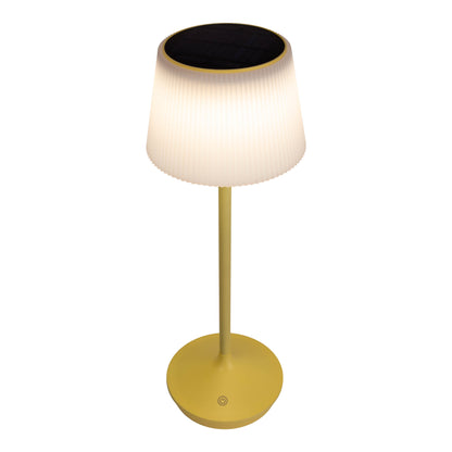 LED / CCT Solar-/ Akkutischleuchte "EMMI" H: 38cm gelb