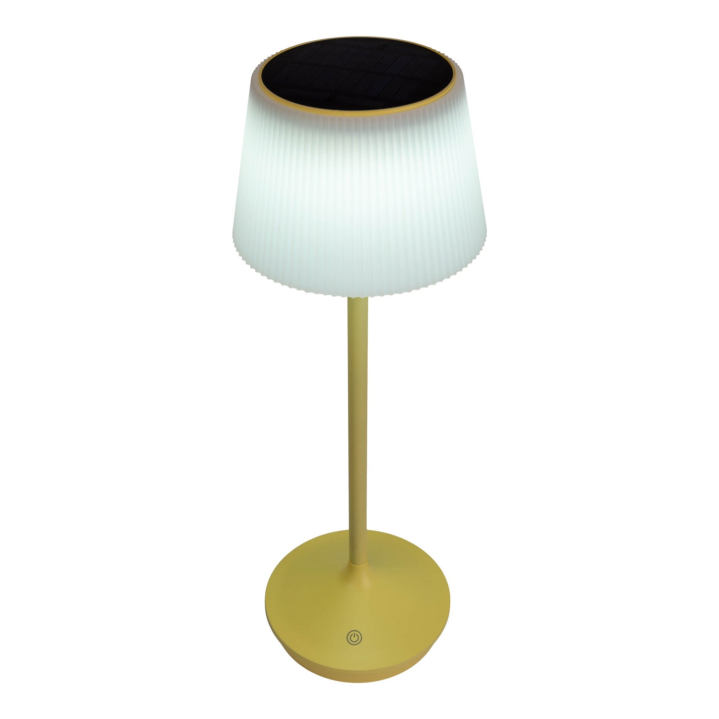 LED / CCT Solar-/ Akkutischleuchte "EMMI" H: 38cm gelb