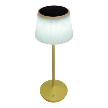LED / CCT Solar-/ Akkutischleuchte "EMMI" H: 38cm gelb