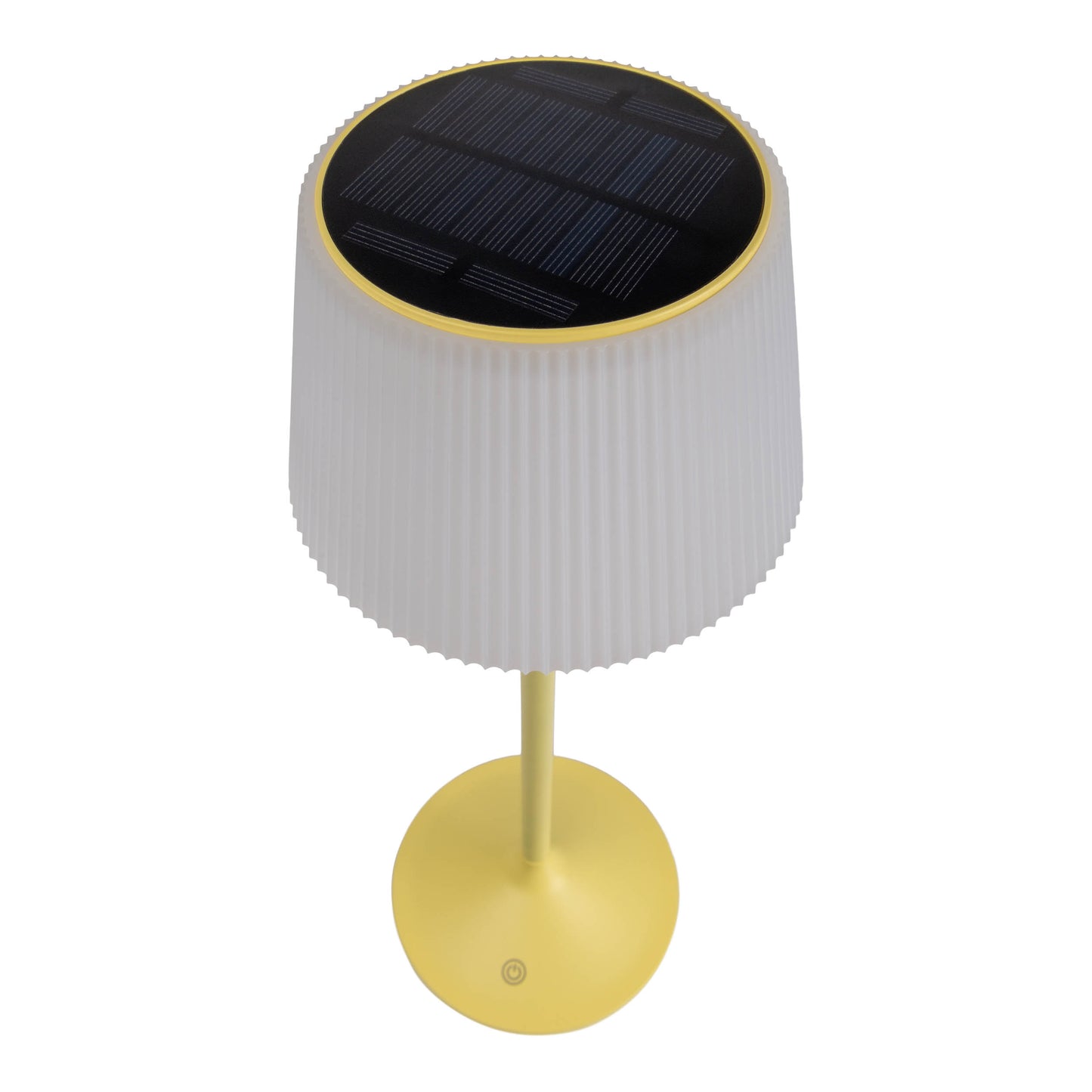 LED / CCT Solar-/ Akkutischleuchte "EMMI" H: 38cm gelb