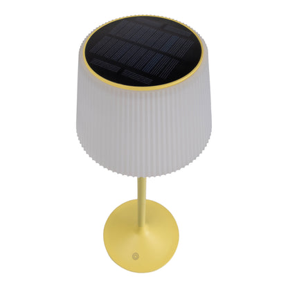 LED / CCT Solar-/ Akkutischleuchte "EMMI" H: 38cm gelb