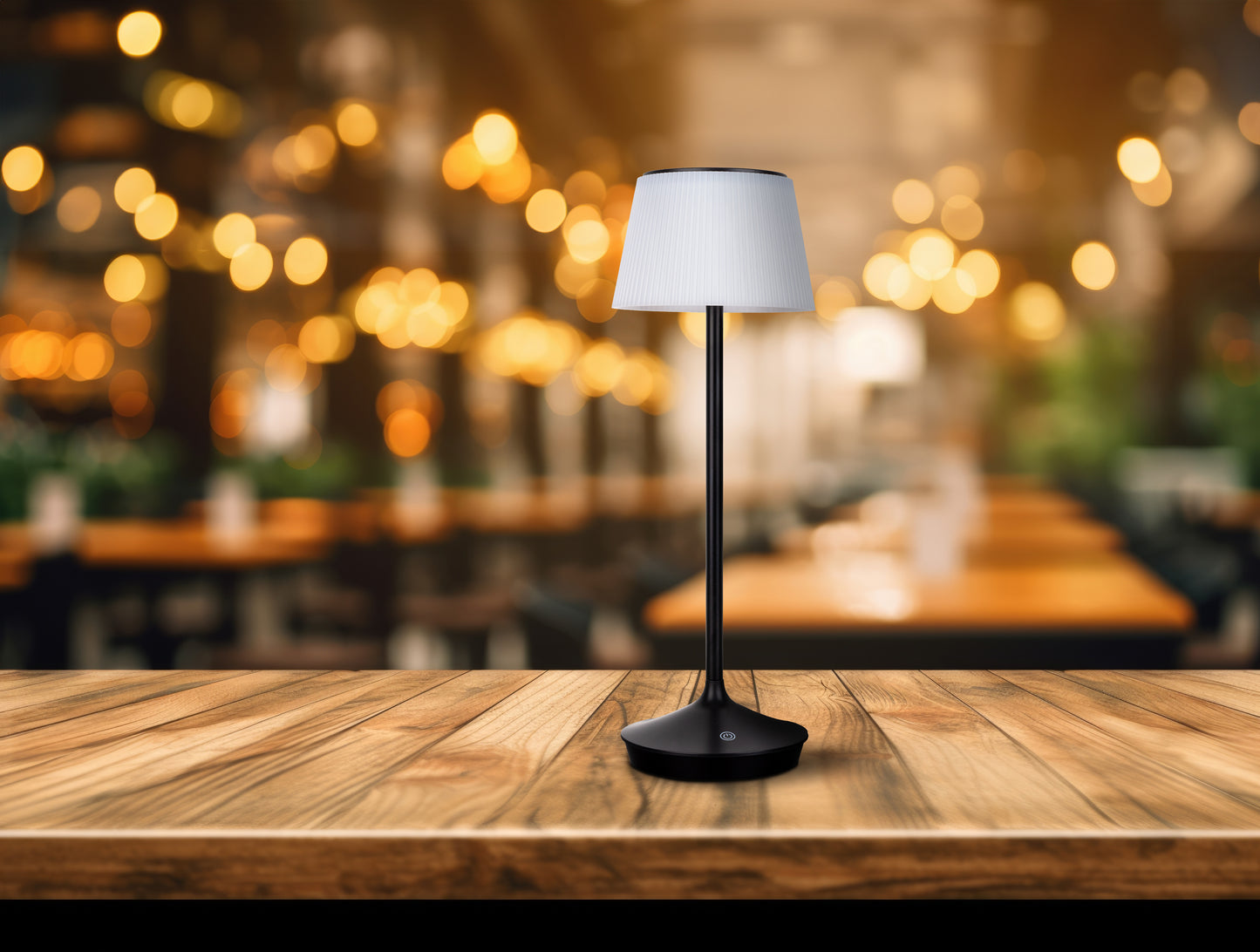 LED / CCT Solar-/ Akkutischleuchte "EMMI" H: 38cm schwarz