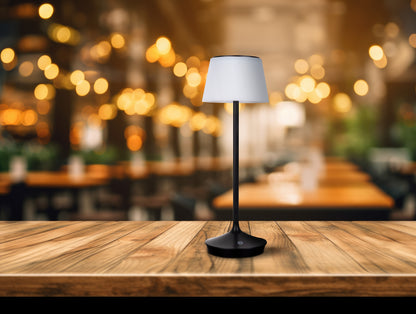 LED / CCT Solar-/ Akkutischleuchte "EMMI" H: 38cm schwarz