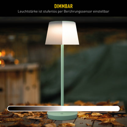 LED / CCT Solar-/ Akkutischleuchte "EMMI" H: 38cm mint