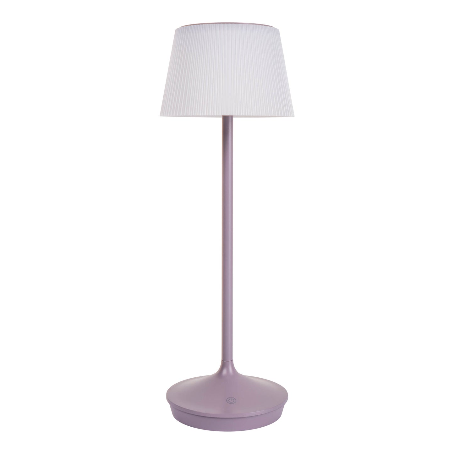 LED / CCT Solar-/ Akkutischleuchte "EMMI" H: 38cm grau/brombeer