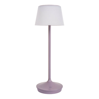 LED / CCT Solar-/ Akkutischleuchte "EMMI" H: 38cm grau/brombeer