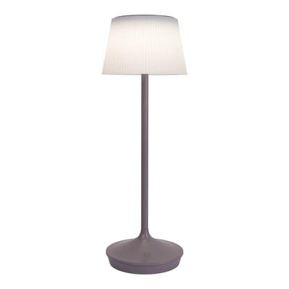 LED / CCT Solar-/ Akkutischleuchte "EMMI" H: 38cm grau/brombeer