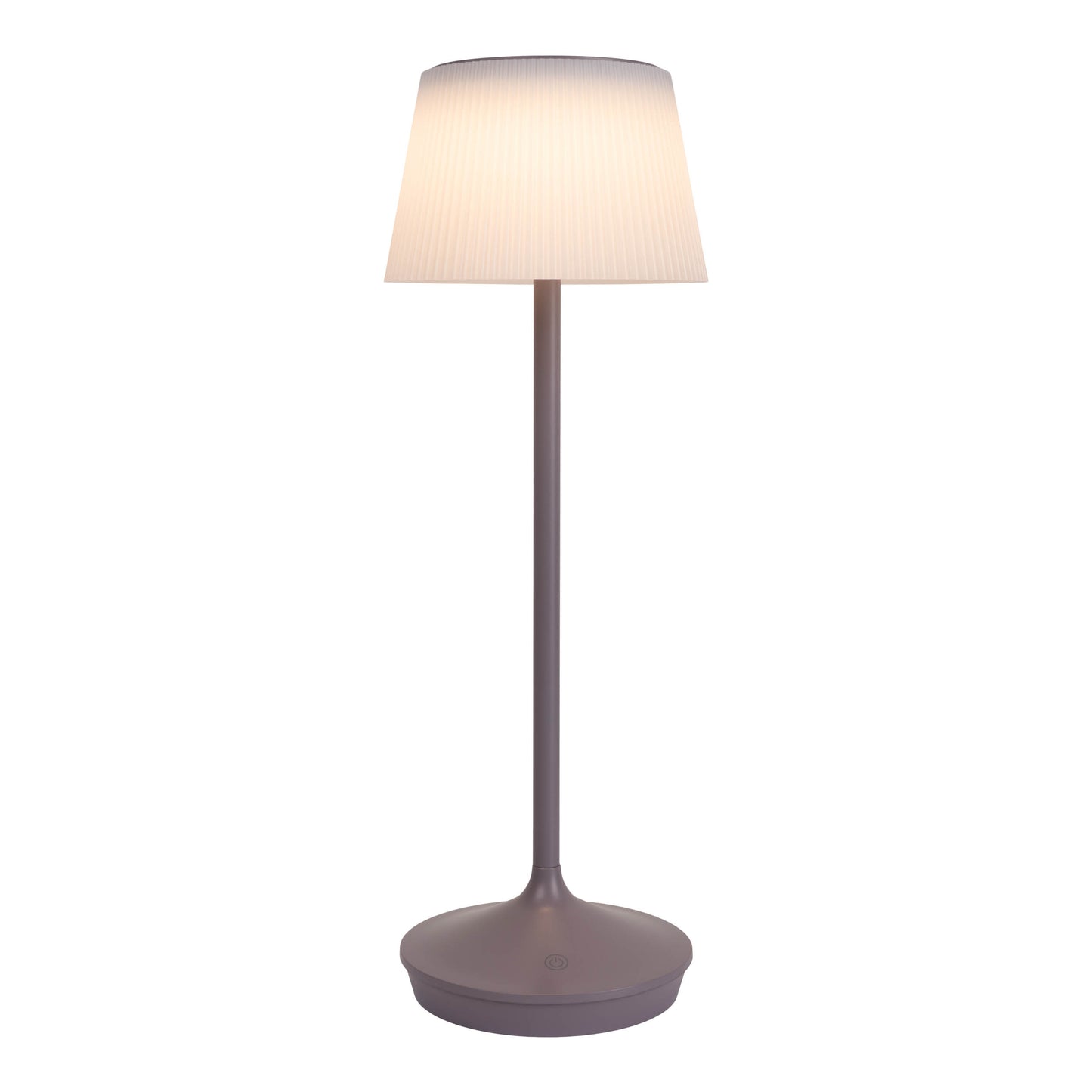 LED / CCT Solar-/ Akkutischleuchte "EMMI" H: 38cm grau/brombeer