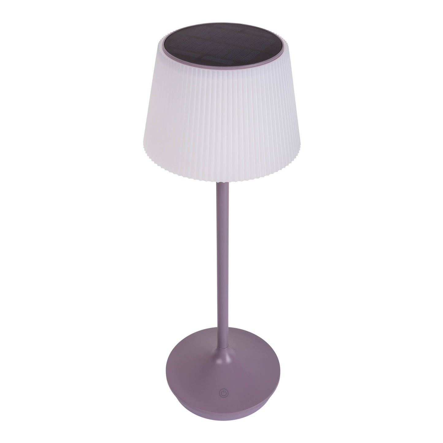 LED / CCT Solar-/ Akkutischleuchte "EMMI" H: 38cm grau/brombeer