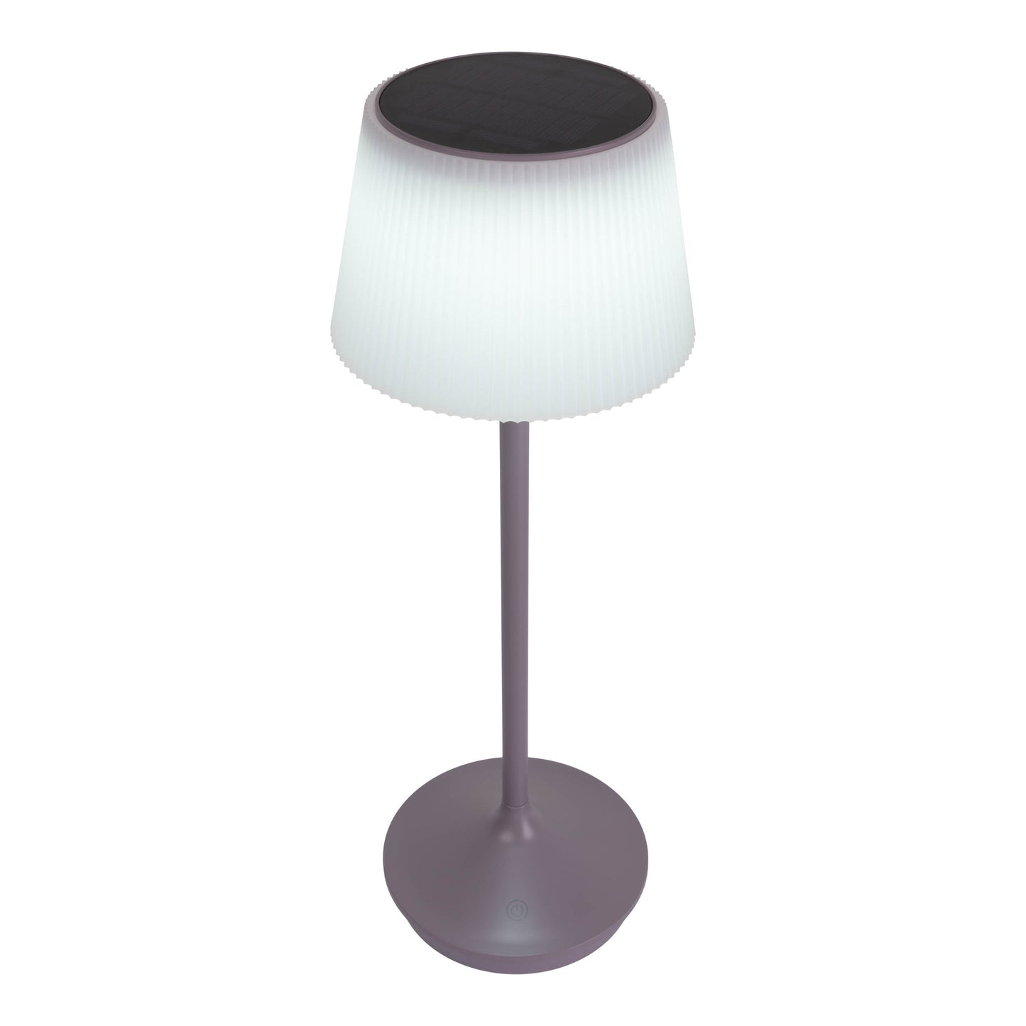 LED / CCT Solar-/ Akkutischleuchte "EMMI" H: 38cm grau/brombeer