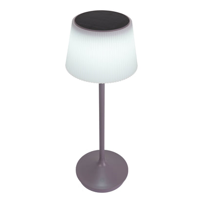 LED / CCT Solar-/ Akkutischleuchte "EMMI" H: 38cm grau/brombeer