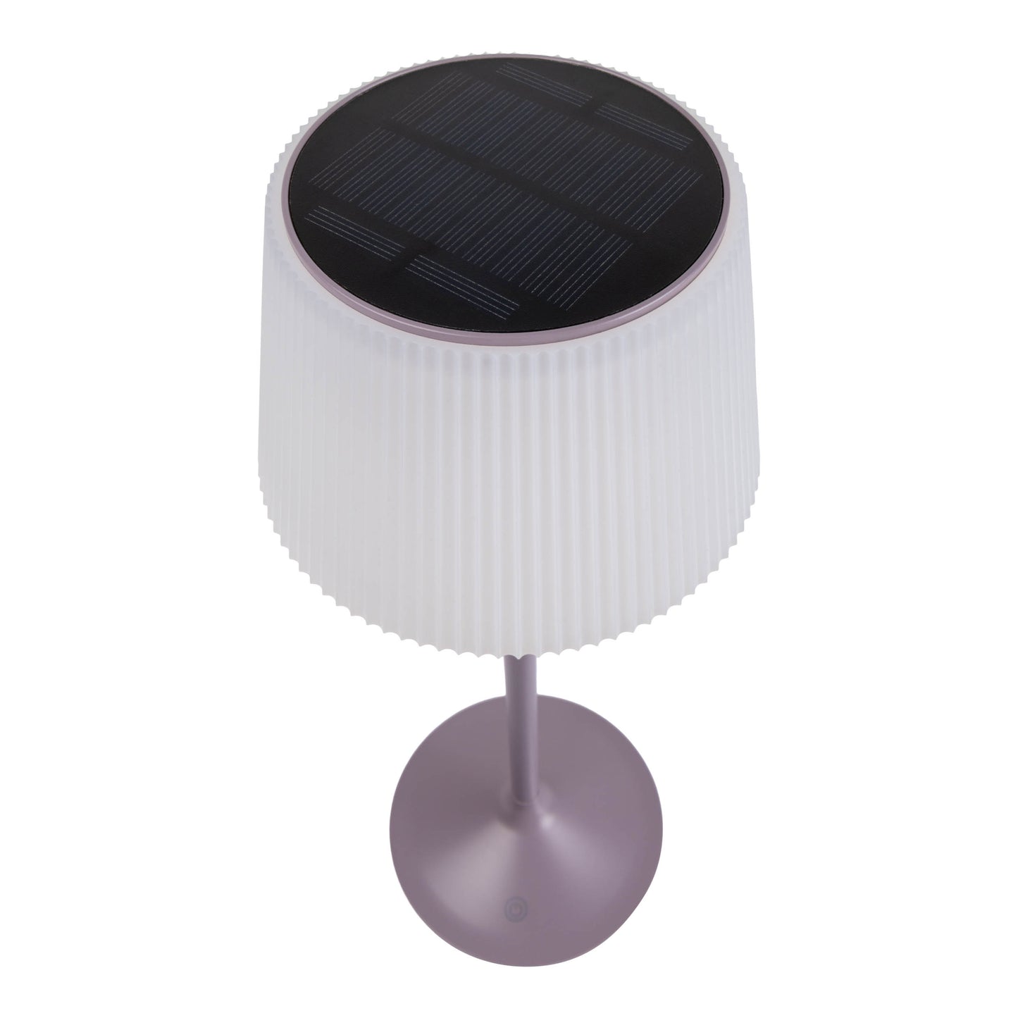 LED / CCT Solar-/ Akkutischleuchte "EMMI" H: 38cm grau/brombeer