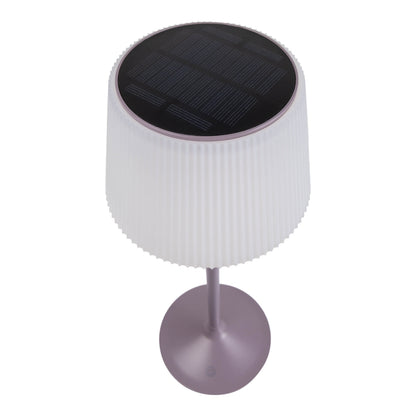 LED / CCT Solar-/ Akkutischleuchte "EMMI" H: 38cm grau/brombeer