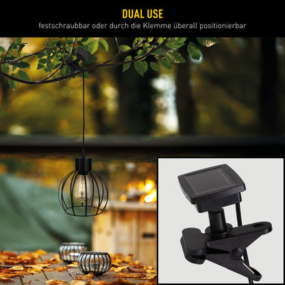Solar- /Pendelleuchte "GRID" Ø: 20cm schwarz