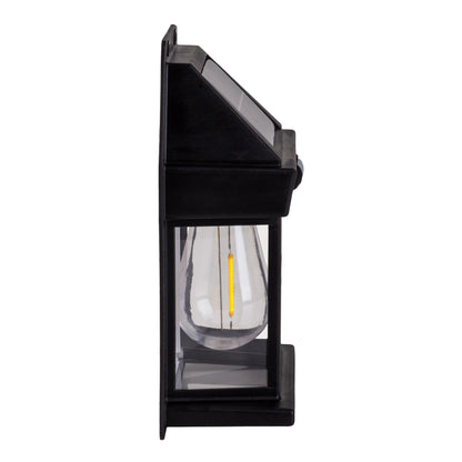 2er-Set Solar-/Wandleuchte "MIRA" H: 17cm schwarz
