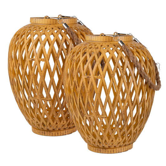 2er-Set Korb-/Solardekoleuchte "CESTO" H: 24cm