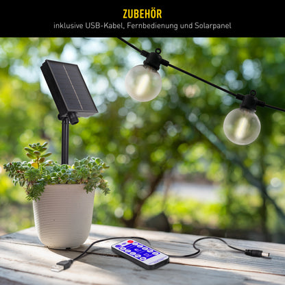 10er LED Solar-/USB-/Lichterkette "CADENA"
