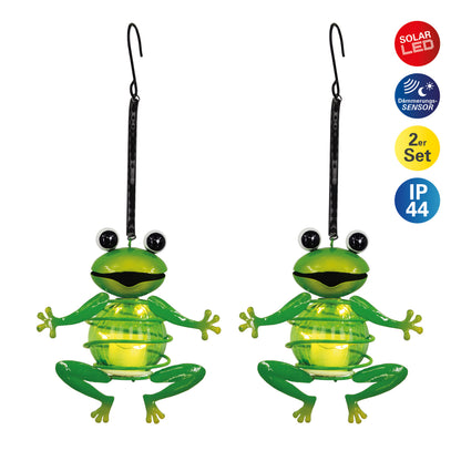 2er-Set Solar-/Deko-/Hängeleuchte "FROSCH" H: 20cm