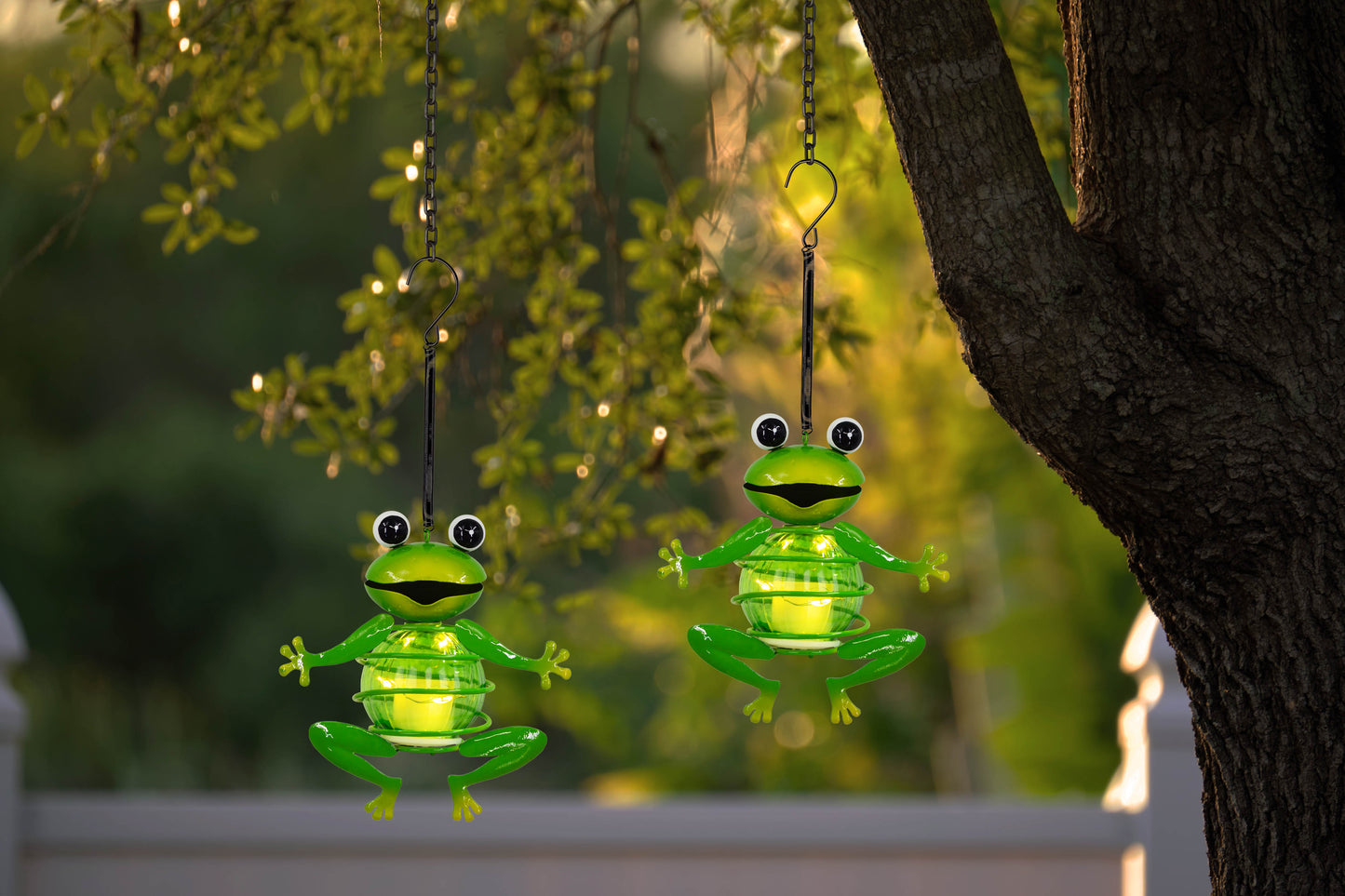 2er-Set Solar-/Deko-/Hängeleuchte "FROSCH" H: 20cm