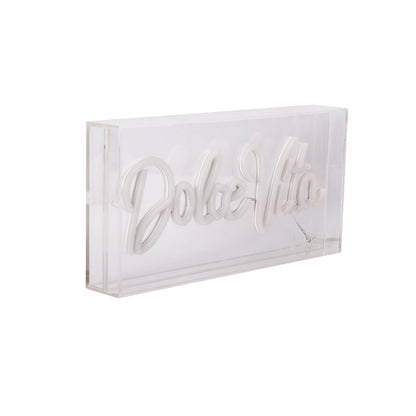 LED Schriftleuchte "DOLCE VITA" Schild mit Tisch-/Wandfunktion L:30cm