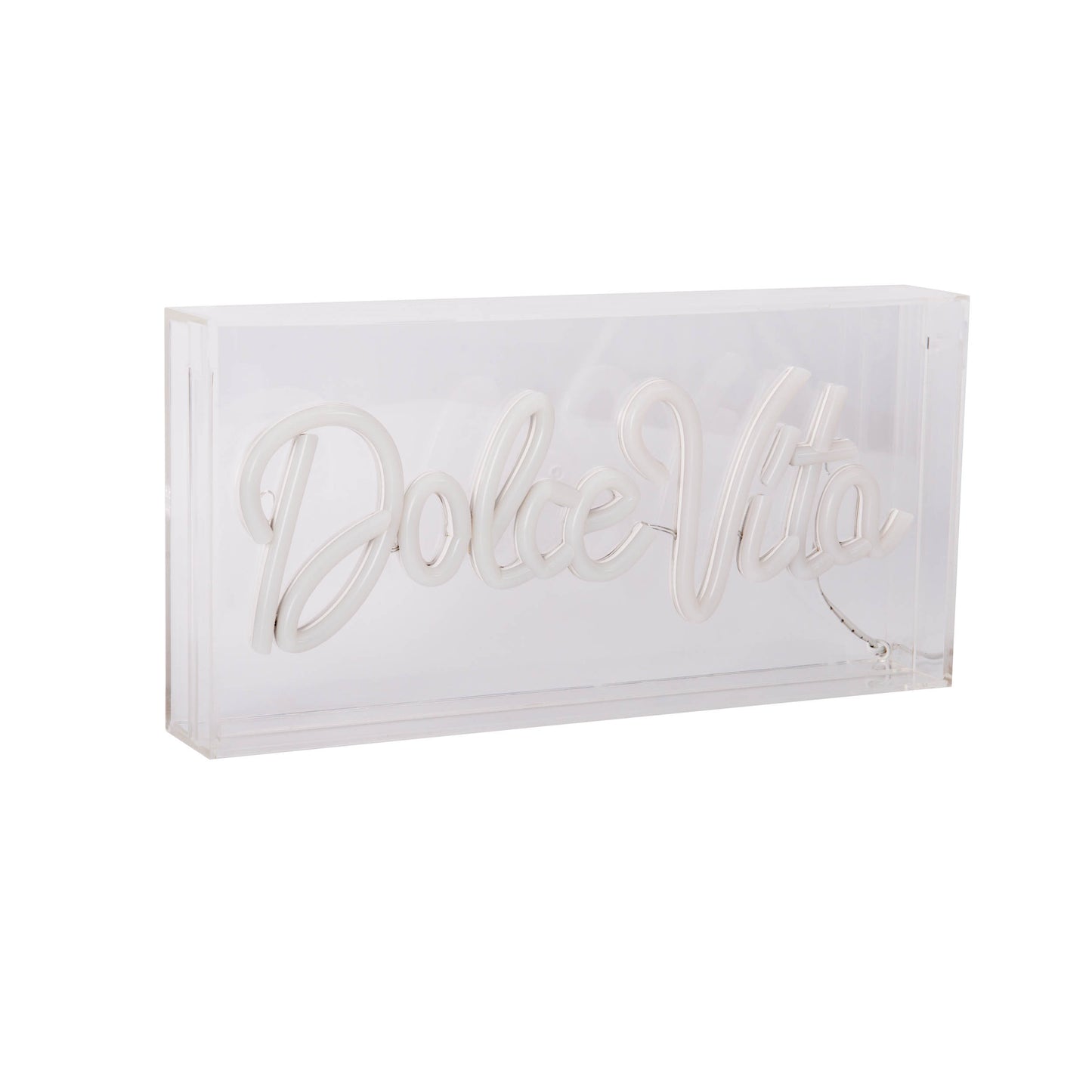 LED Schriftleuchte "DOLCE VITA" Schild mit Tisch-/Wandfunktion L:30cm