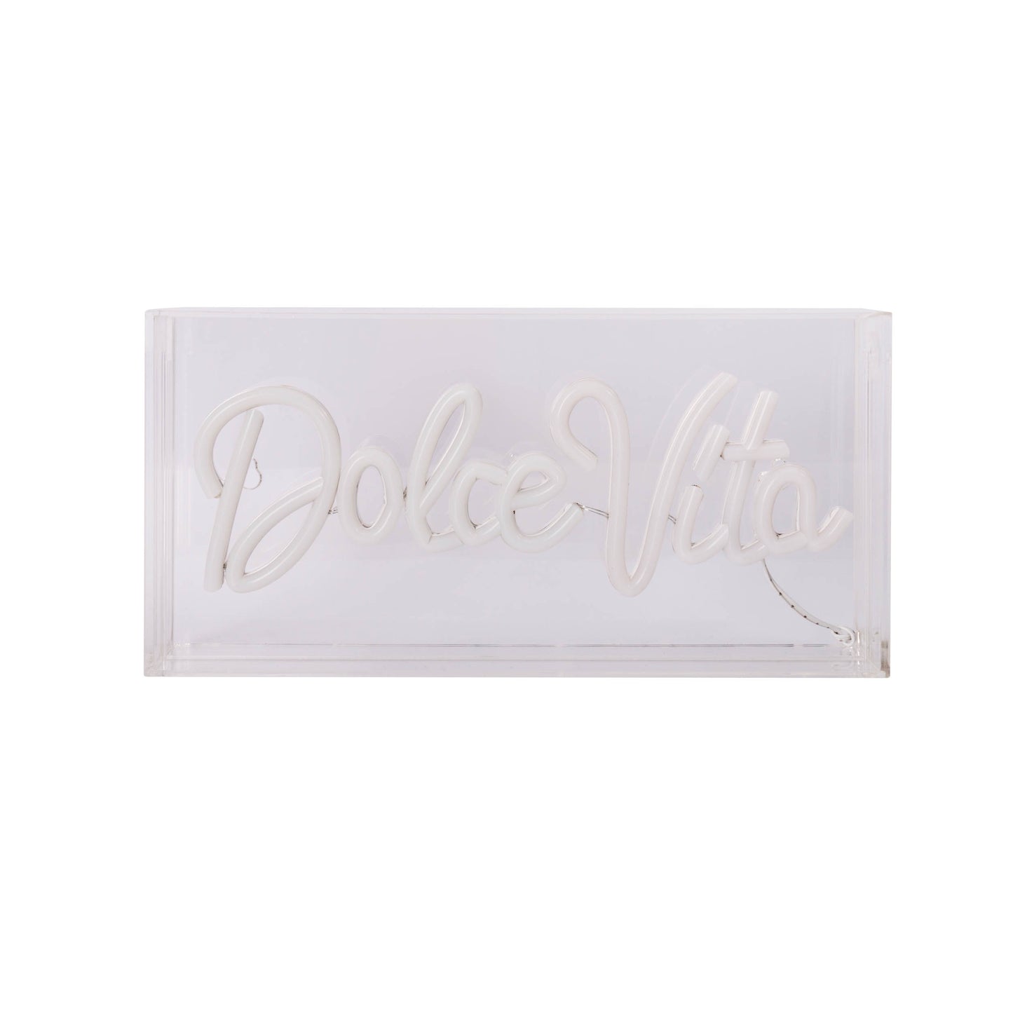 LED Schriftleuchte "DOLCE VITA" Schild mit Tisch-/Wandfunktion L:30cm