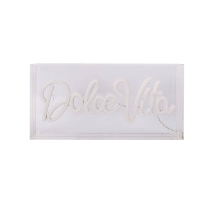 LED Schriftleuchte "DOLCE VITA" Schild mit Tisch-/Wandfunktion L:30cm