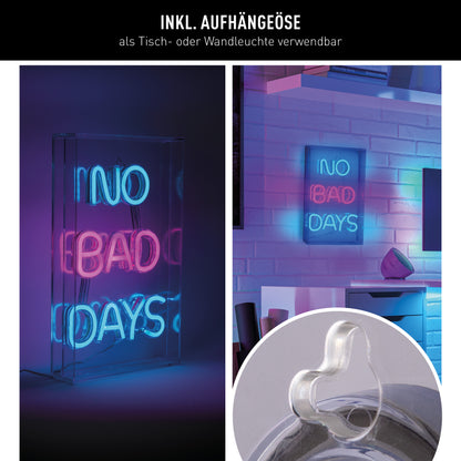 LED Schriftleuchte "NO BAD DAYS" Schild mit Tisch-/ und Wandfunktion
