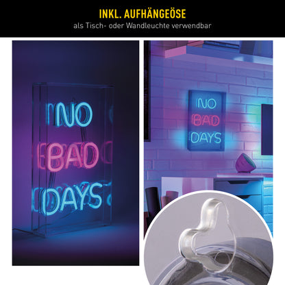 LED Schriftleuchte "NO BAD DAYS" Schild mit Tisch-/ und Wandfunktion