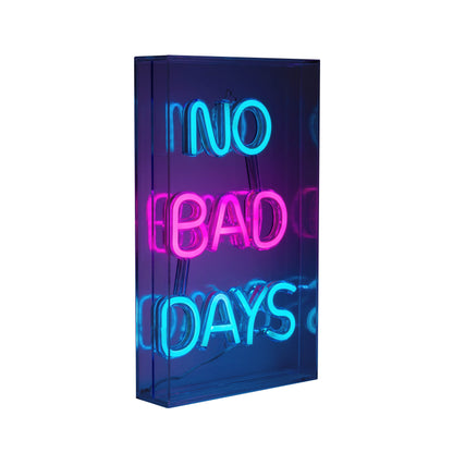 LED Schriftleuchte "NO BAD DAYS" Schild mit Tisch-/ und Wandfunktion