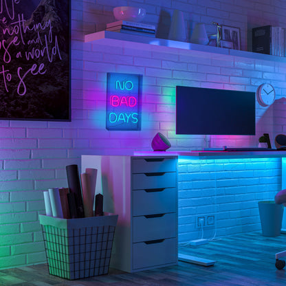 LED Schriftleuchte "NO BAD DAYS" Schild mit Tisch-/ und Wandfunktion