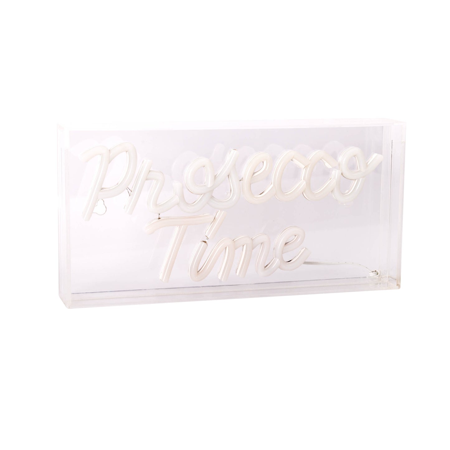 LED Schriftleuchte "PROSECCO TIME" Schild mit Tisch-/Wandfunktion L:30cm