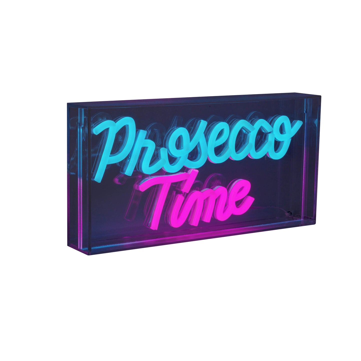 LED Schriftleuchte "PROSECCO TIME" Schild mit Tisch-/Wandfunktion L:30cm
