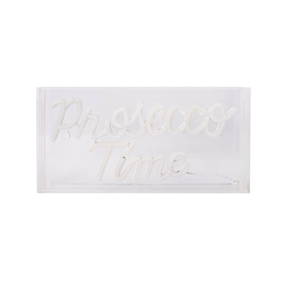 LED Schriftleuchte "PROSECCO TIME" Schild mit Tisch-/Wandfunktion L:30cm