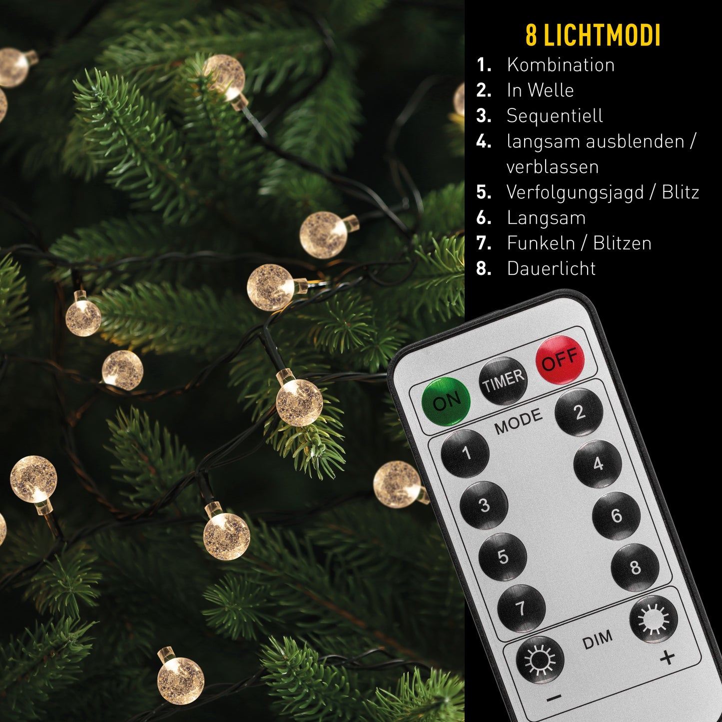Solar-/Lichterkette "BECUL" inkl. Fernbedienung