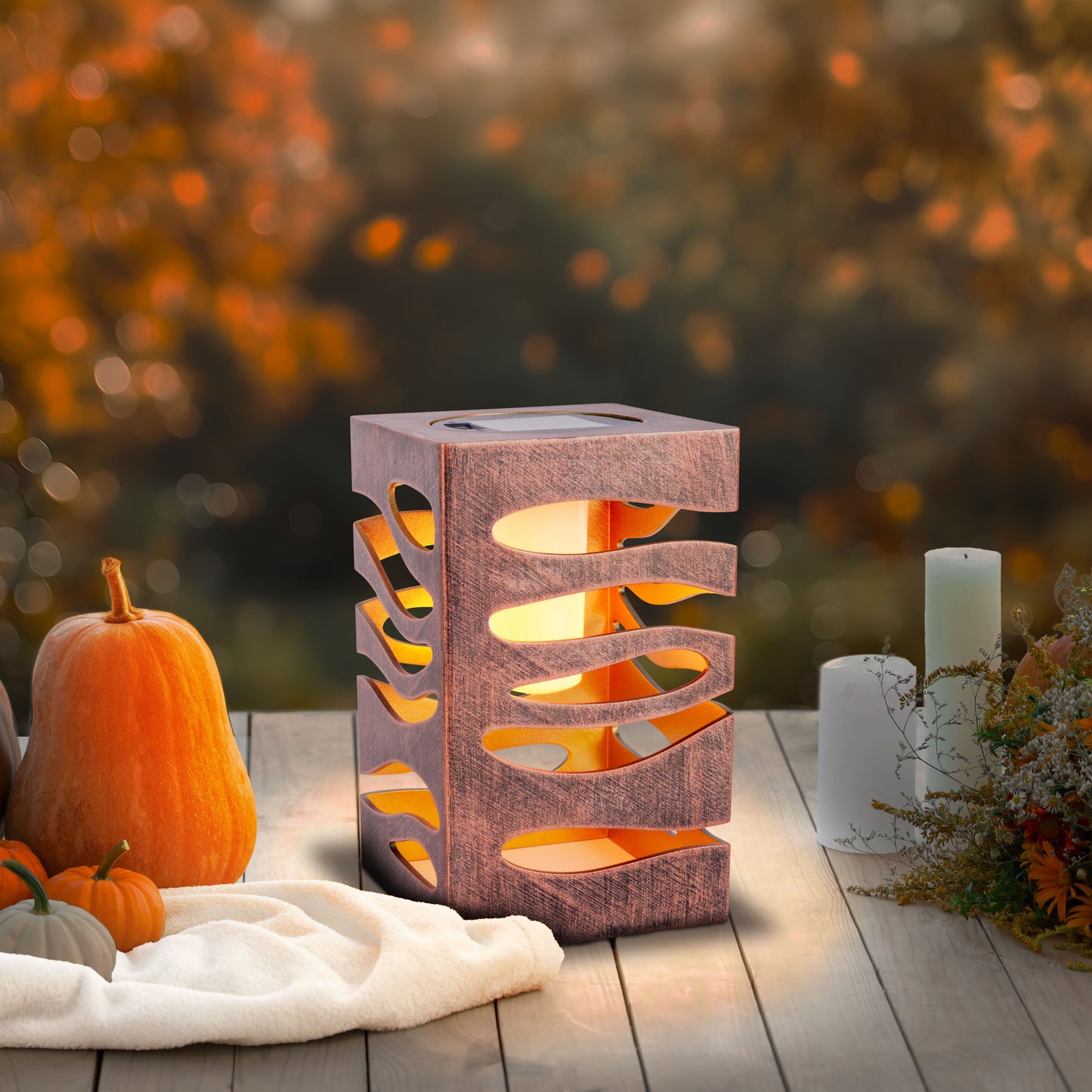 LED Deko/Solarleuchte "HILDA" L/B: 12,3cm gold