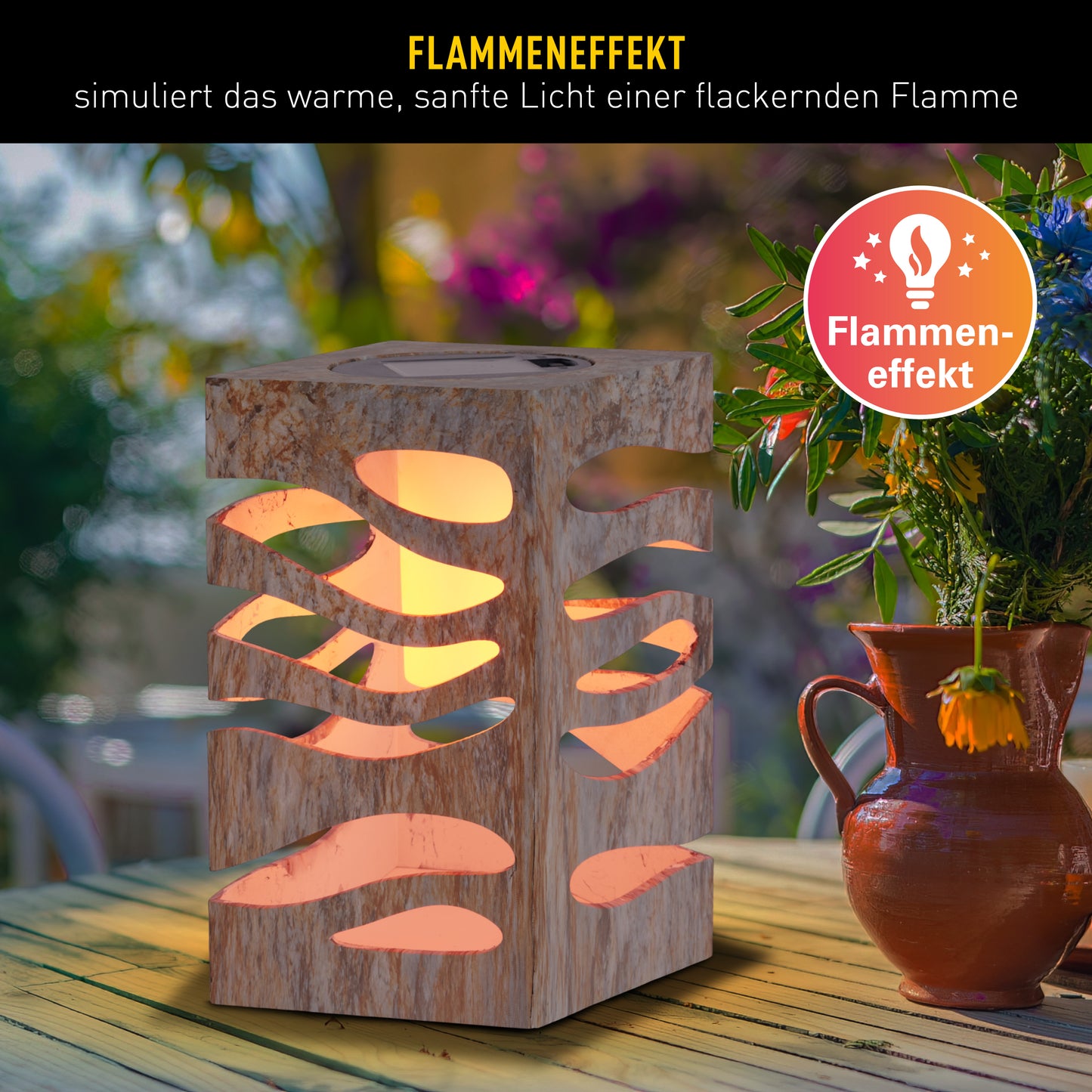 LED Deko/Solarleuchte "HILDA" L/B: 12,3cm silber