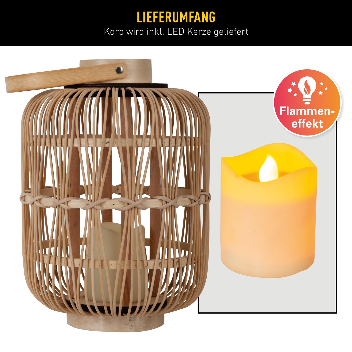 LED Dekoleuchte "KORBINIAN" Inkl. Timer H: 42,5cm