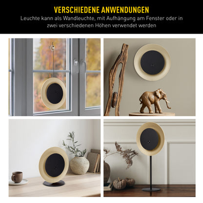 4in1 Akku-/Solar-/Tisch-/Hängeleuchte "SOLAN" H: 41,5cm almond