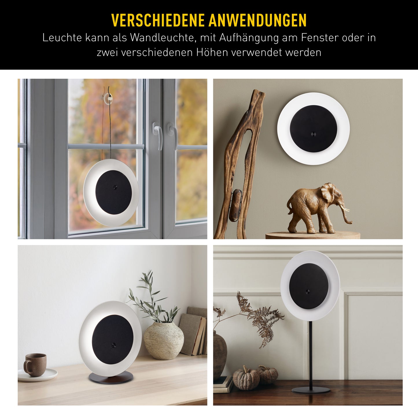 4in1 Akku-Solar-/Tisch/Hängeleuchte "SOLAN" weiß