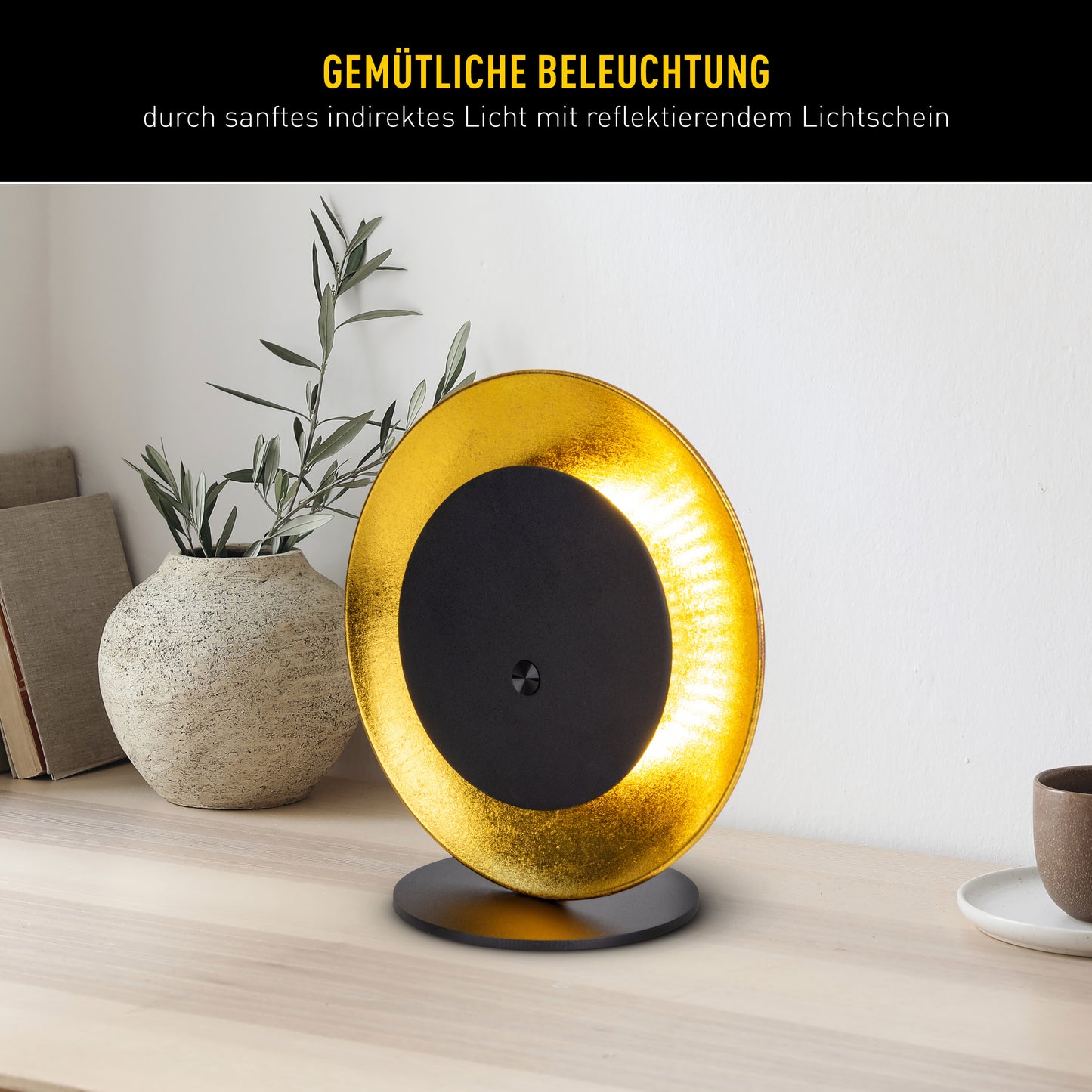 4in1 Akku-/Solar-/Tisch-/Hängeleuchte "SOLAN" H: 41,5cm gold