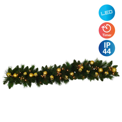 LED-Weihnachtsranke "NOEL" gold L: 120cm