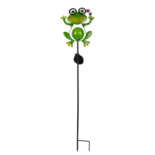Solar-/Dekoerdspieß "FROGGY Flower" H: 90cm