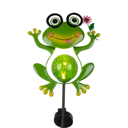 Solar-/Dekoerdspieß "FROGGY" H: 90cm