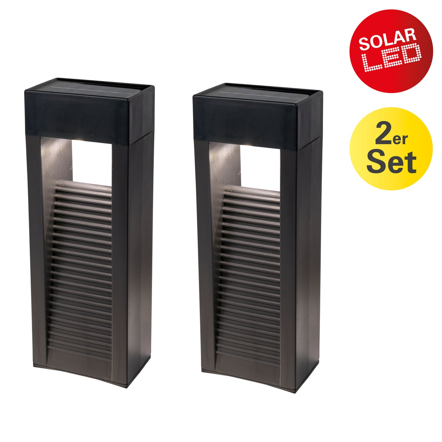 2er-Set Solar-/Dekoleuchte "PULHEIM" H: 22cm